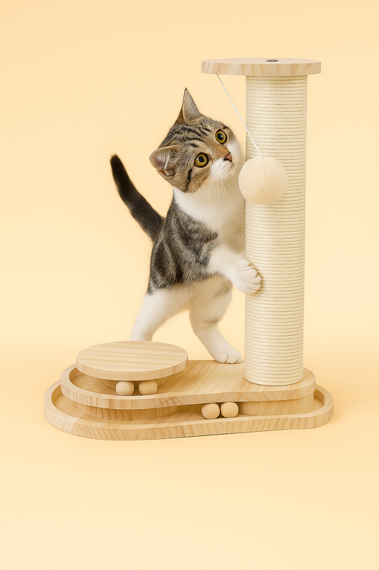 The Timber Turntable – Wooden Cat Enrichment Toy