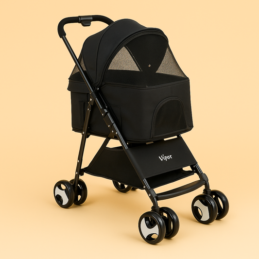 The Nightshade Pram – Black 3-in-1 Carrier